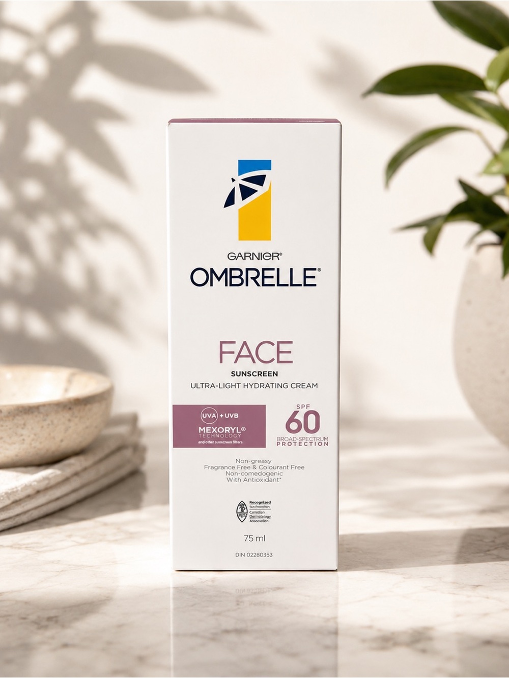 new Garnier Ombrelle Face Sunscreen SPF 60 Ultra-Light Hydrating Cream